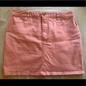 Medium Pink Denim Mini Skirt